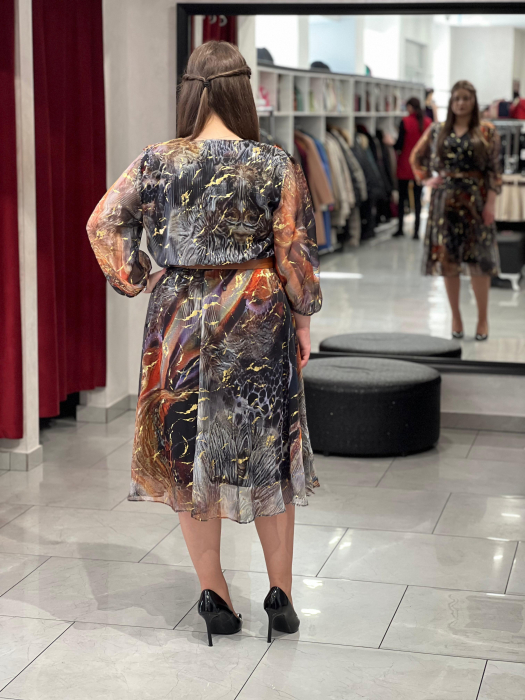 Rochie aramiu cu auriu Elva [3]
