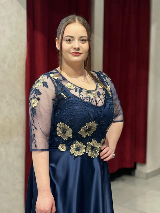 Rochie bleumarin cu flori mod.557 [2]