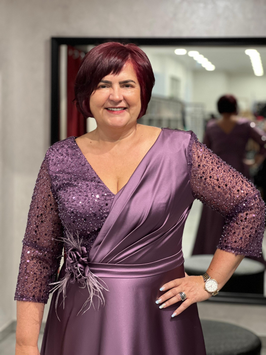 Rochie mov satinată 2854 [2]
