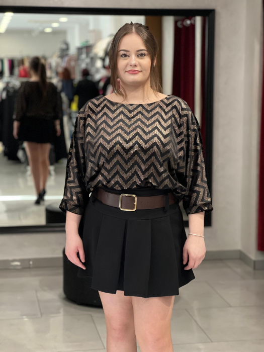 Bluză catifea arămiu și negru [1]