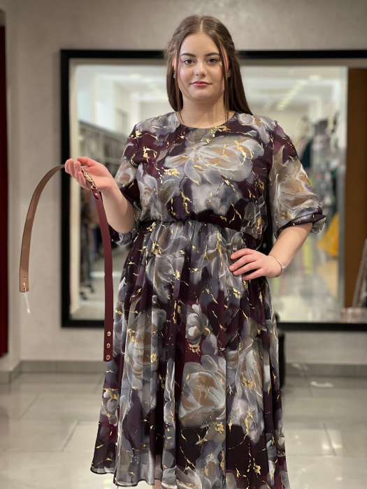 Rochie bordo cu auriu [4]