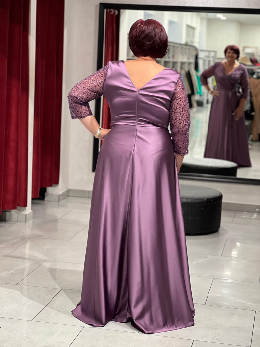 Rochie mov satinată 2854 [3]