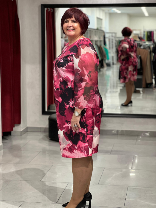 Rochie scurta cu model floral si strasuri 9855 [3]