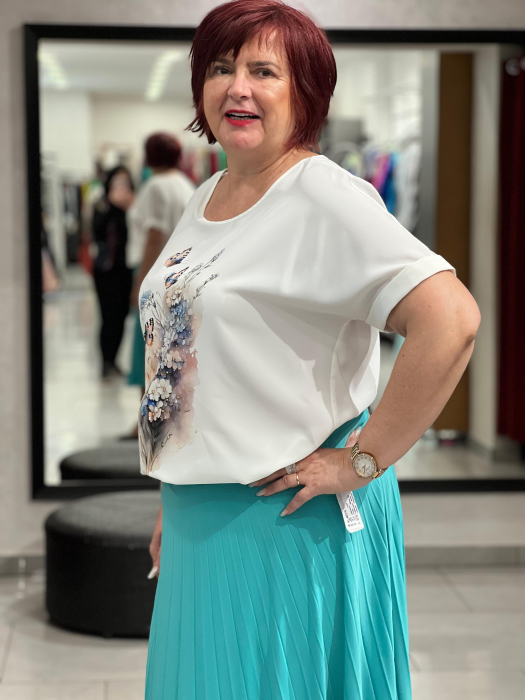 Bluza alba cu model floral 14700 [2]