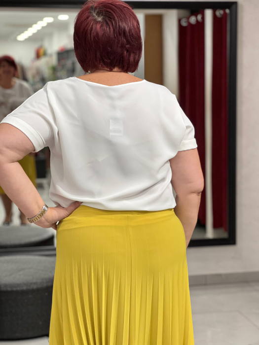 Bluza alba cu flori camel 14700 [4]