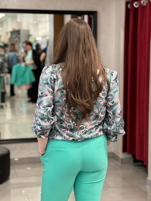 Bluza cu model turquoise 5468 [3]