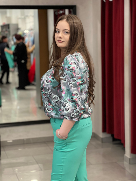 Bluza cu model turquoise 5468 [2]