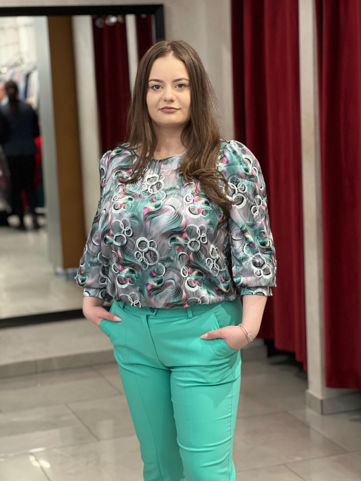 Bluza cu model turquoise 5468 [1]