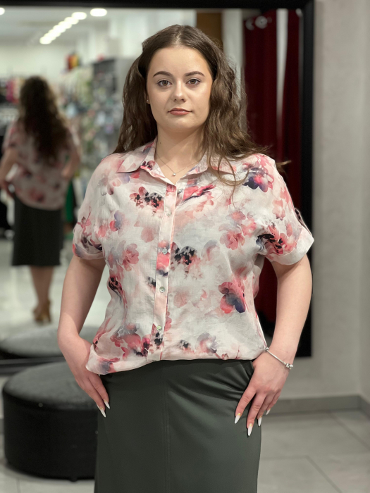 Camasa roz cu model floral 1985 [1]