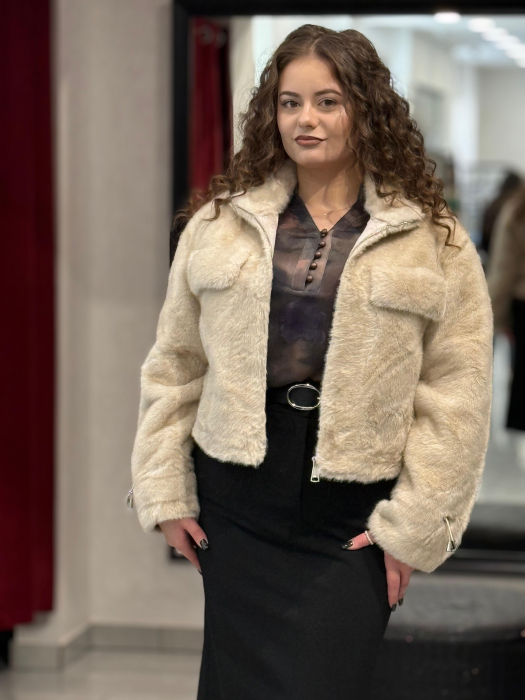 Haina blană eco crem [3]