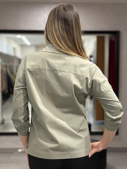 Cămașă kaki cu broderie 12410 [5]