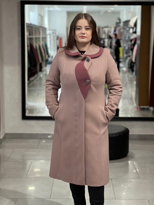 Palton damă 842 negru și bej [1]