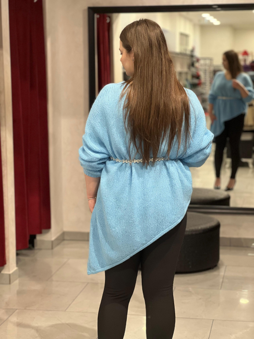 Pulover bleo asimetric cu colț [7]