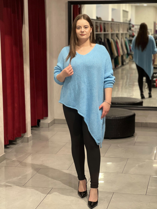 Pulover bleo asimetric cu colț [1]