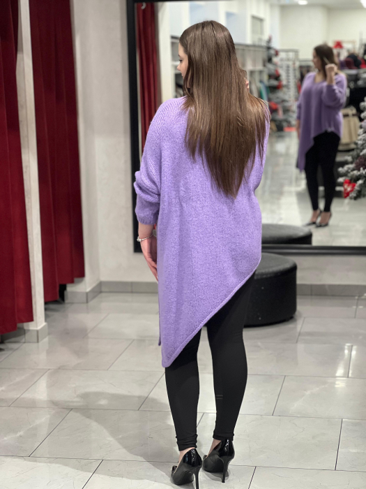 Pulover lila asimetric cu colț [6]