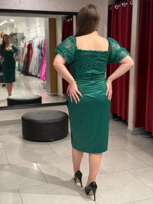 Rochie verde cu paiete 4505 [3]