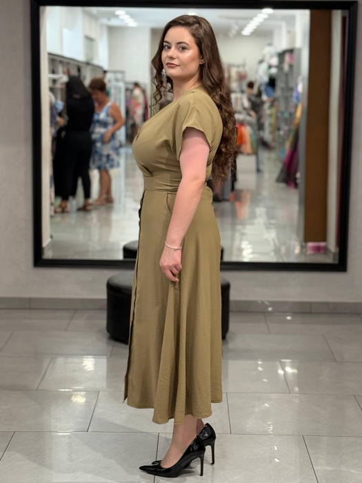 Rochie kaki cu nasturi mod. 0411 [3]