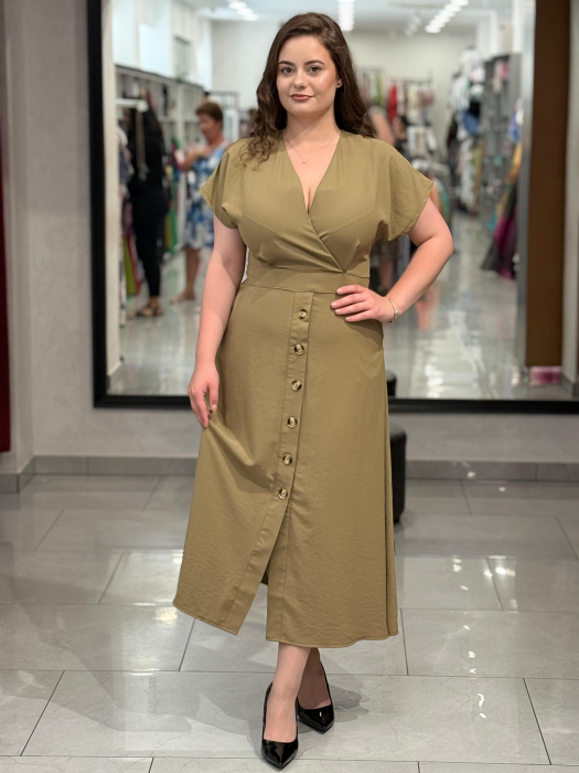 Rochie kaki cu nasturi mod. 0411 [2]
