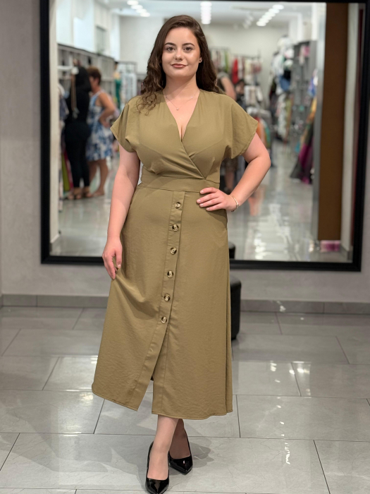 Rochie kaki cu nasturi mod. 0411 [1]