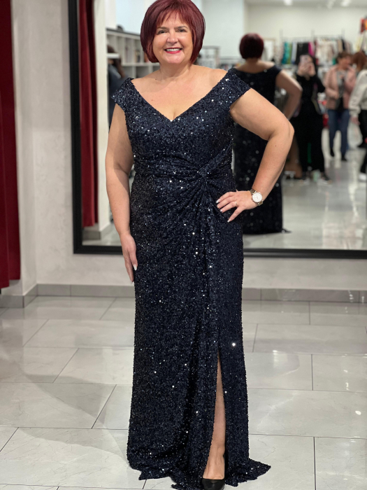 Rochie bleumarin cu paiete mod. 24244 [1]