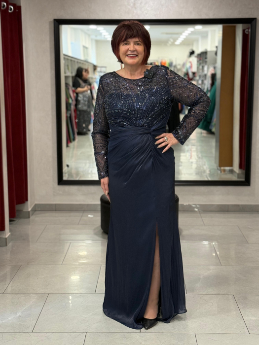 Rochie bleomarin cu maneca lunga Eva [2]