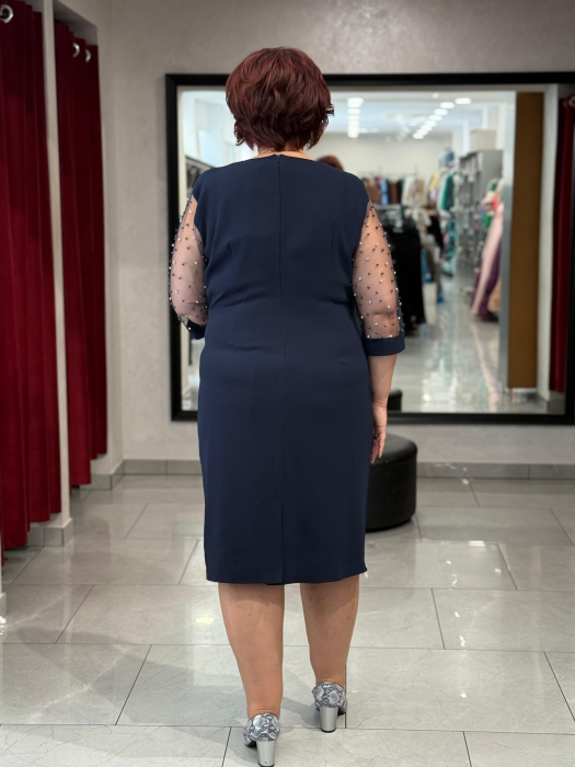 Rochie bleomarin scurta cu maneci de tulle 6633 [3]