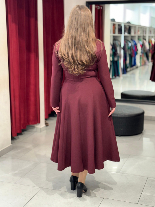 Rochie burgundia cu esarfa [4]