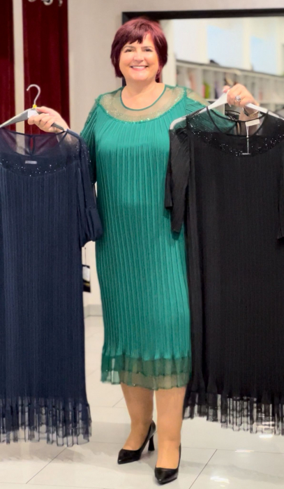 Rochie cu pliuri si strasuri asimetrica 019-024 [1]