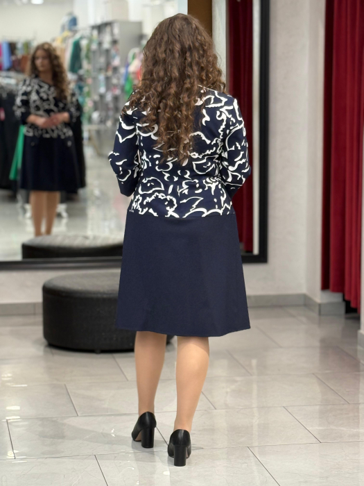 Rochie bleomarin și alb 9771 [4]