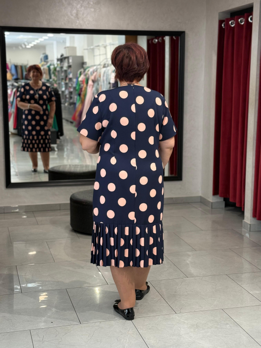 Rochie bleomarin cu buline roz 4259 [3]