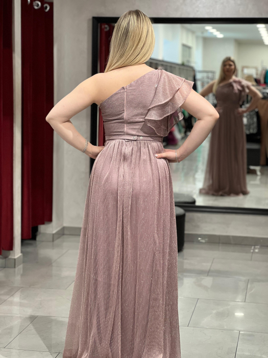 Rochie evazata roz Bella 5013 [4]