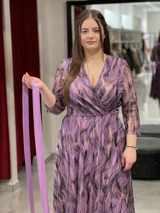 Rochie lila cu auriu 8020 [2]