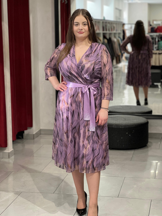 Rochie lila cu auriu 8020 [1]