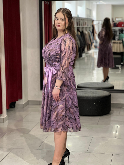 Rochie lila cu auriu 8020 [3]