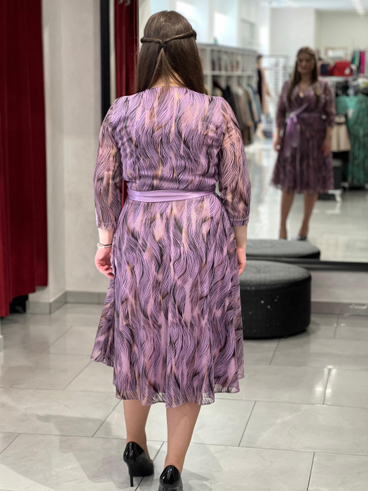 Rochie lila cu auriu 8020 [4]