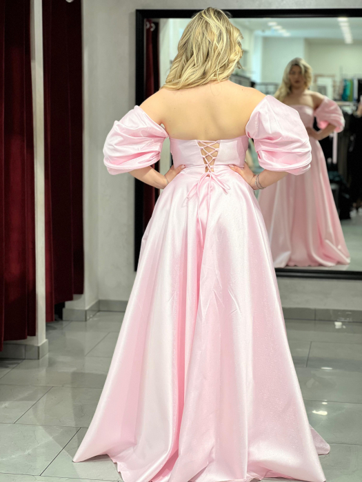 Rochie lunga roz deschis 3112 [9]