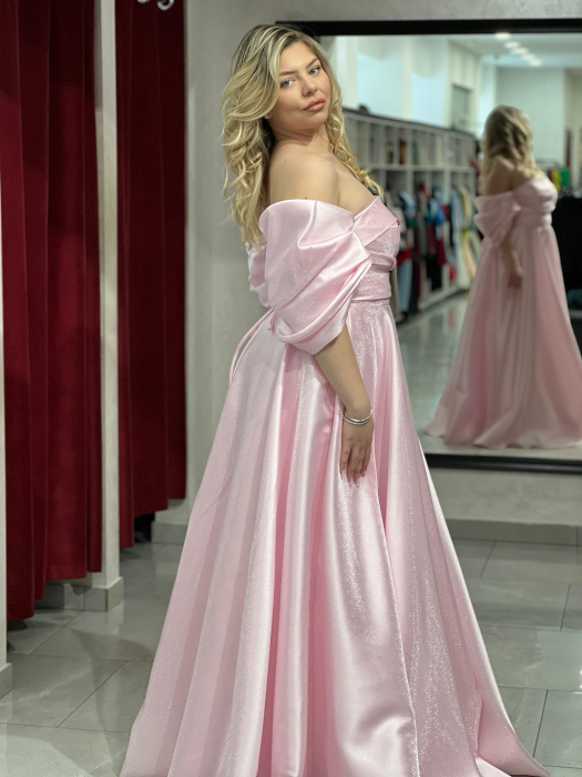 Rochie lunga roz deschis 3112 [7]