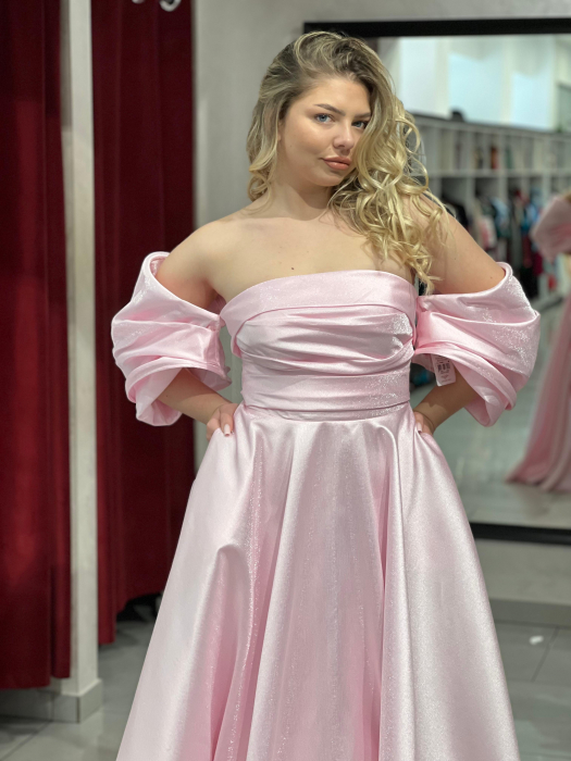 Rochie lunga roz deschis 3112 [3]
