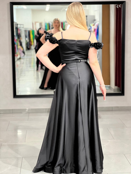 Rochie lunga evazata neagra 2510 [5]