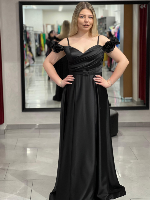 Rochie lunga evazata neagra 2510 [1]
