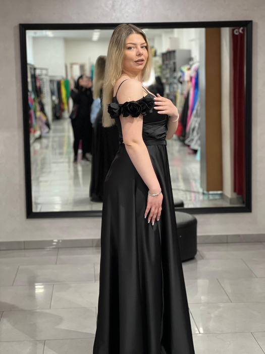 Rochie lunga evazata neagra 2510 [4]