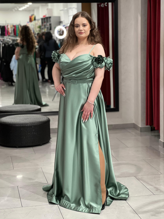 Rochie menta lunga evazata 2510 [3]
