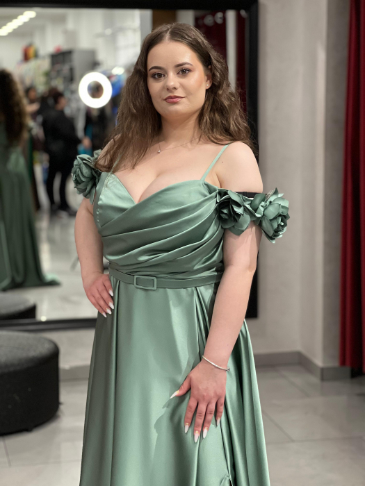 Rochie menta lunga evazata 2510 [2]