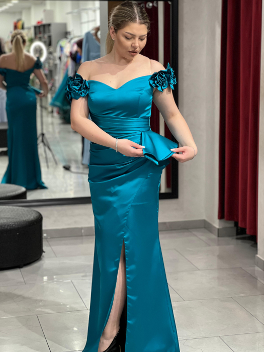 Rochie lunga mulata albastra 2479 [3]