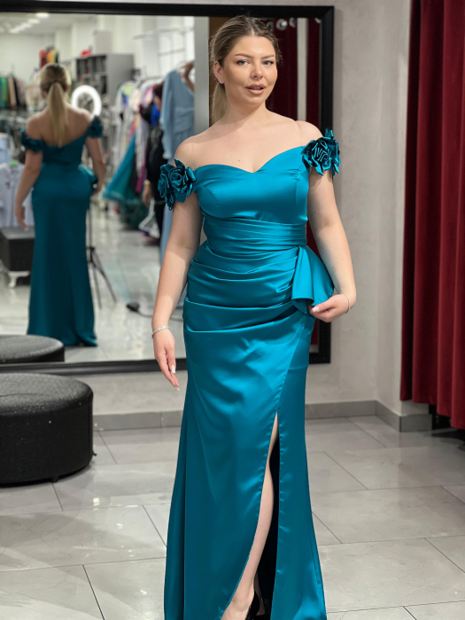 Rochie lunga mulata albastra 2479 [4]
