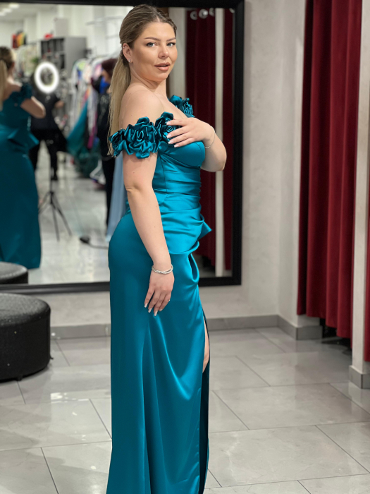 Rochie lunga mulata albastra 2479 [5]