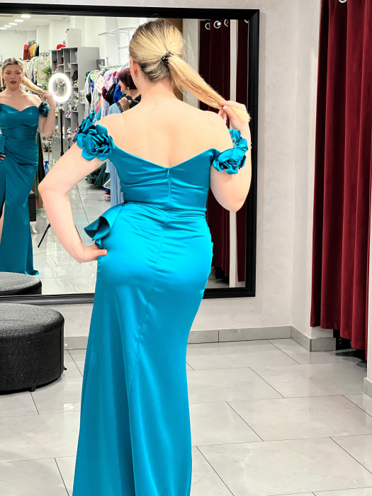 Rochie lunga mulata albastra 2479 [6]