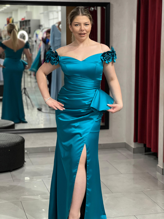 Rochie lunga mulata albastra 2479 [2]