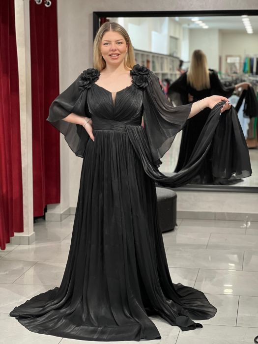 Rochie lunga evazata neagra 25000 [2]