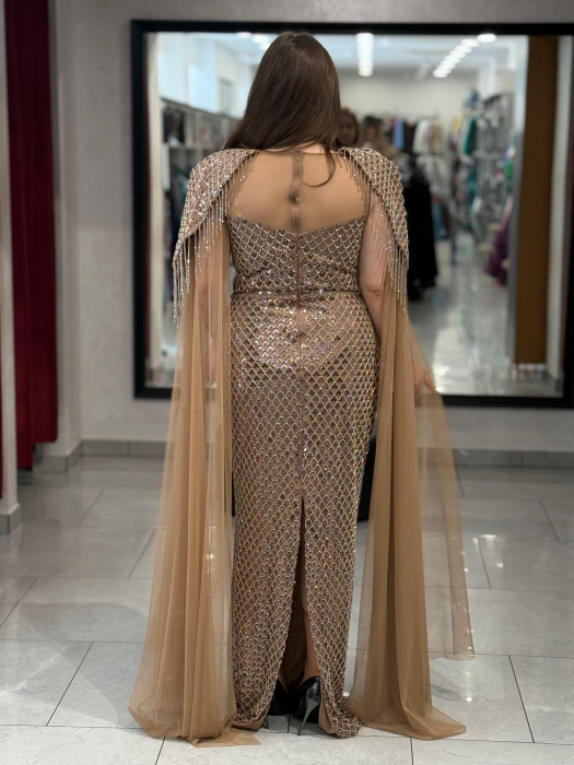 Rochie lunga aurie 9044 [4]